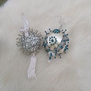 Set Of 2 Vintage Push pin Ornaments